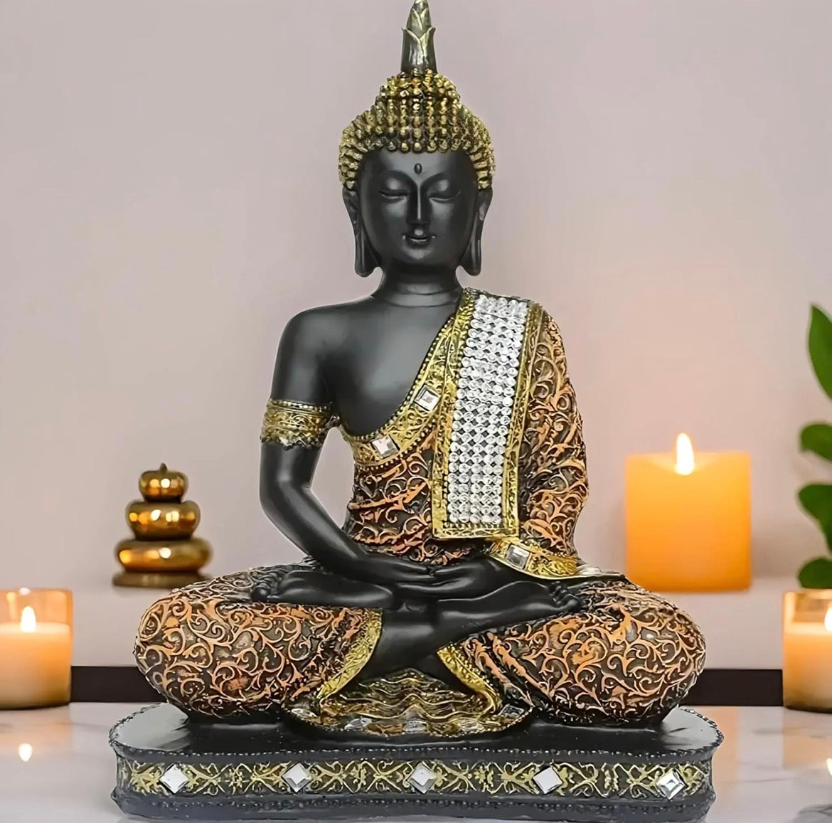 Global Grabbers 25 CM Meditating Sitting Buddha Statue