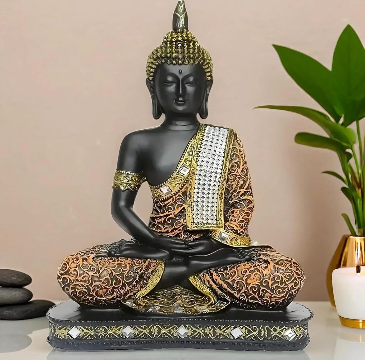 Global Grabbers 25 CM Meditating Sitting Buddha Statue